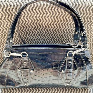 Worthington Purse Black Vintage Women's Double Handle Handbag Shoulder Bag